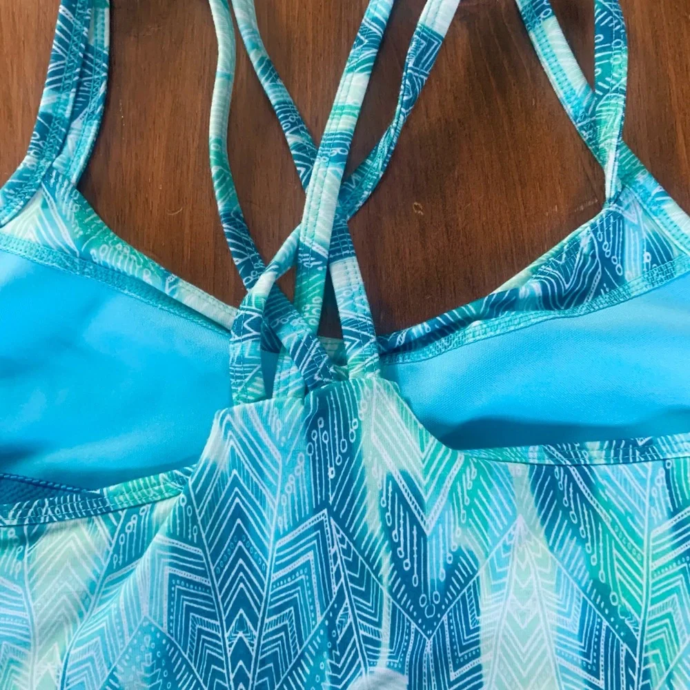 MARMOT Turquoise Strapy Dress with shelf bra, Large. - Picture 7 of 11